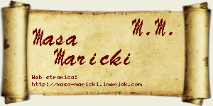 Maša Maricki vizit kartica